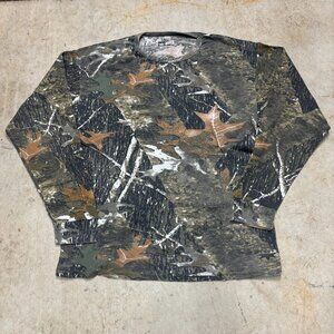 Camo Thermal Shirt XXL Brown Green Waffle Knit Long Sleeve Outdoors